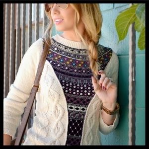 Anthro Angel of the North Algarve beaded sweater